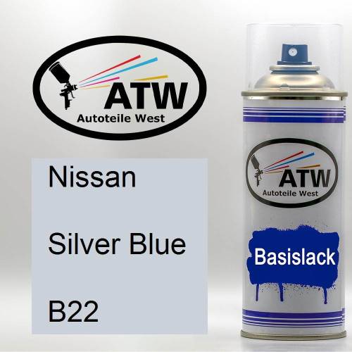Nissan, Silver Blue, B22: 400ml Sprühdose, von ATW Autoteile West.